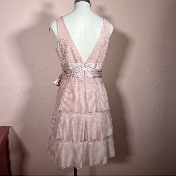 BCBGMaxAzria feminine Blush Pink coquette girl Lace Ruffle Tutu Party Dress - Picture 7 of 17
